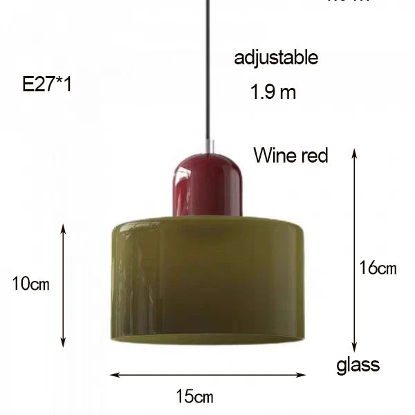 Nordic Modern Glass Bedside Pendant Lamp – E27