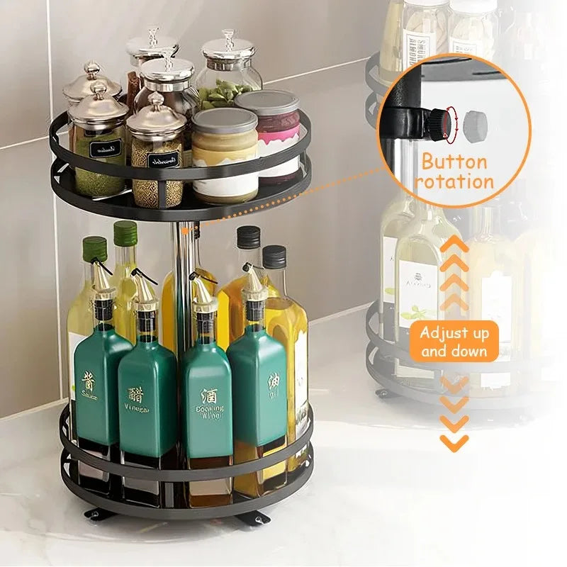 360° Rotating Spice Rack Organizer Tray