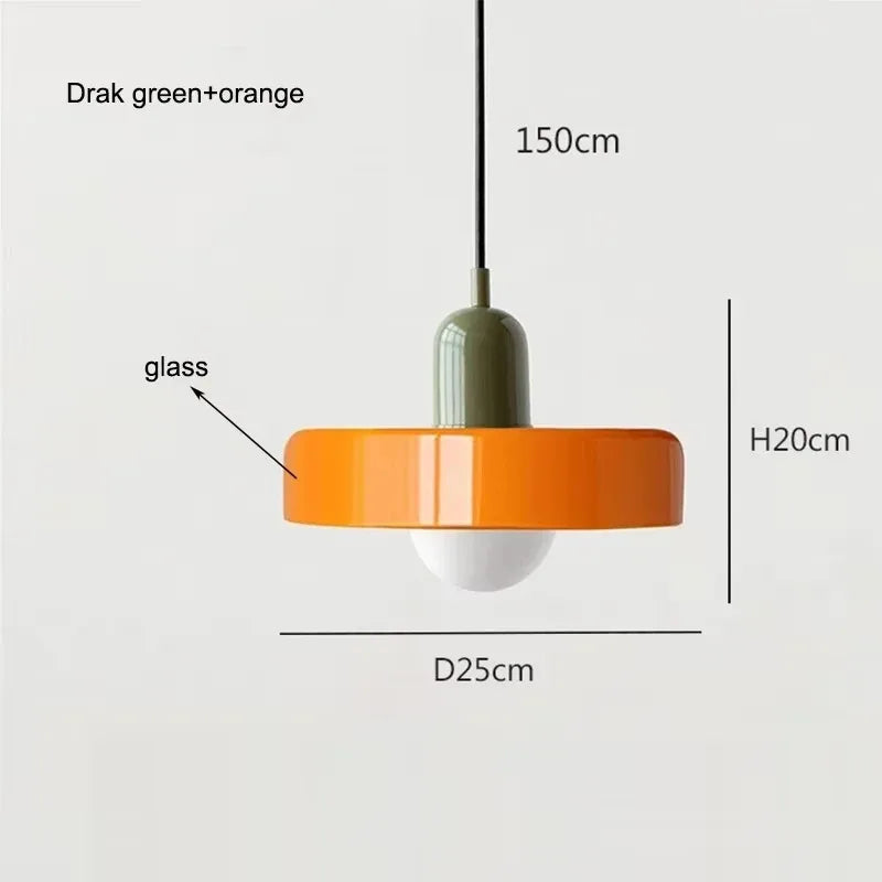 Nordic Glass Pendant Light – Pink/Orange/White Home Lighting