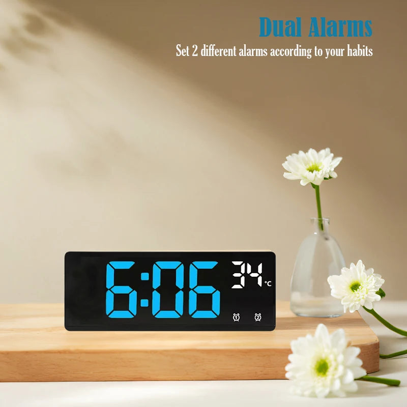 Digital Travel Alarm Clock with Temperature & Large Display