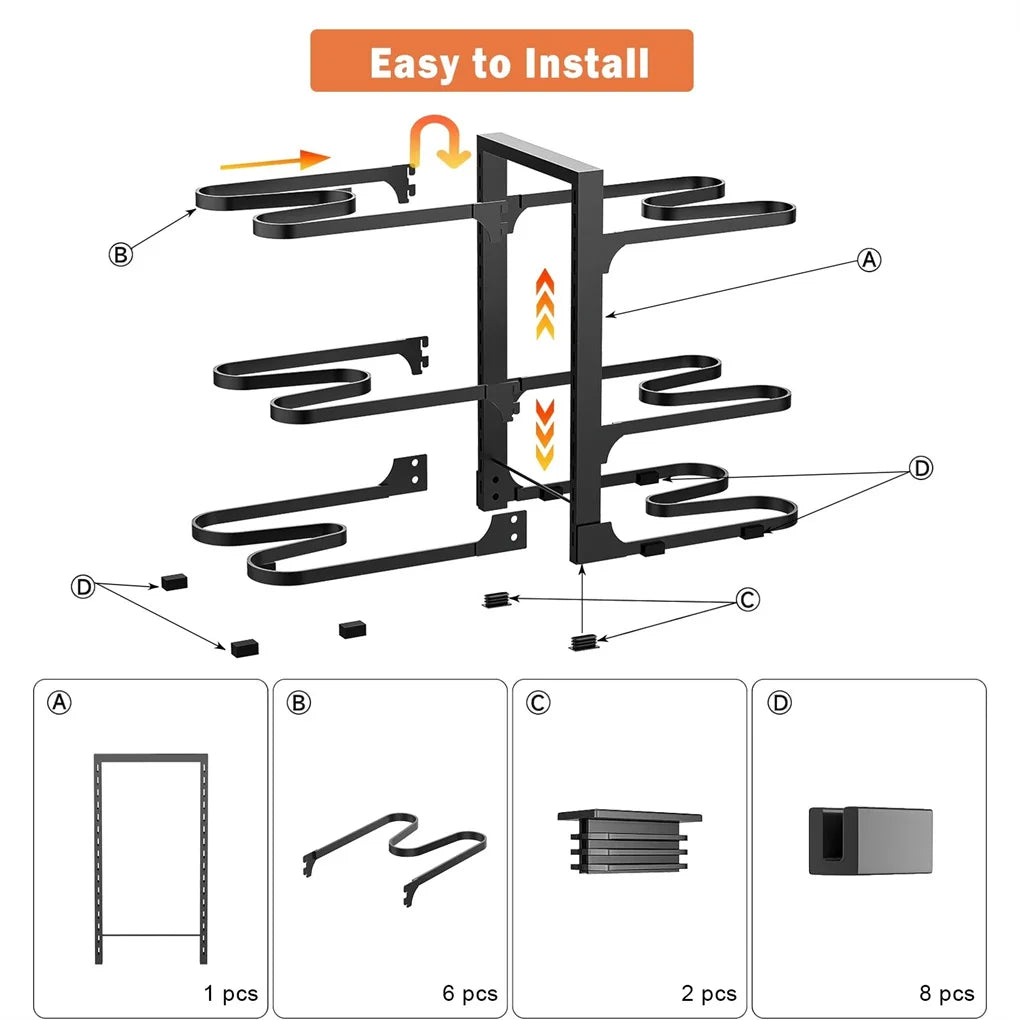 2025 Adjustable 6-Tier Pots & Pans Organizer Rack