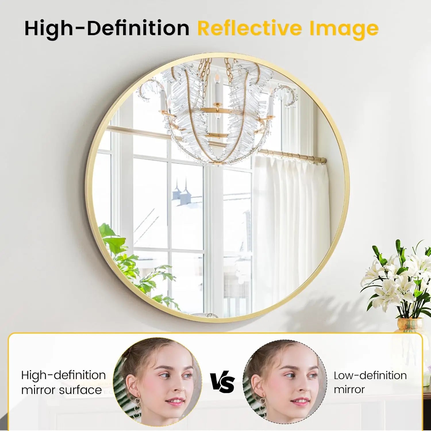 Round Metal Frame Wall Mirror – Multiple Sizes