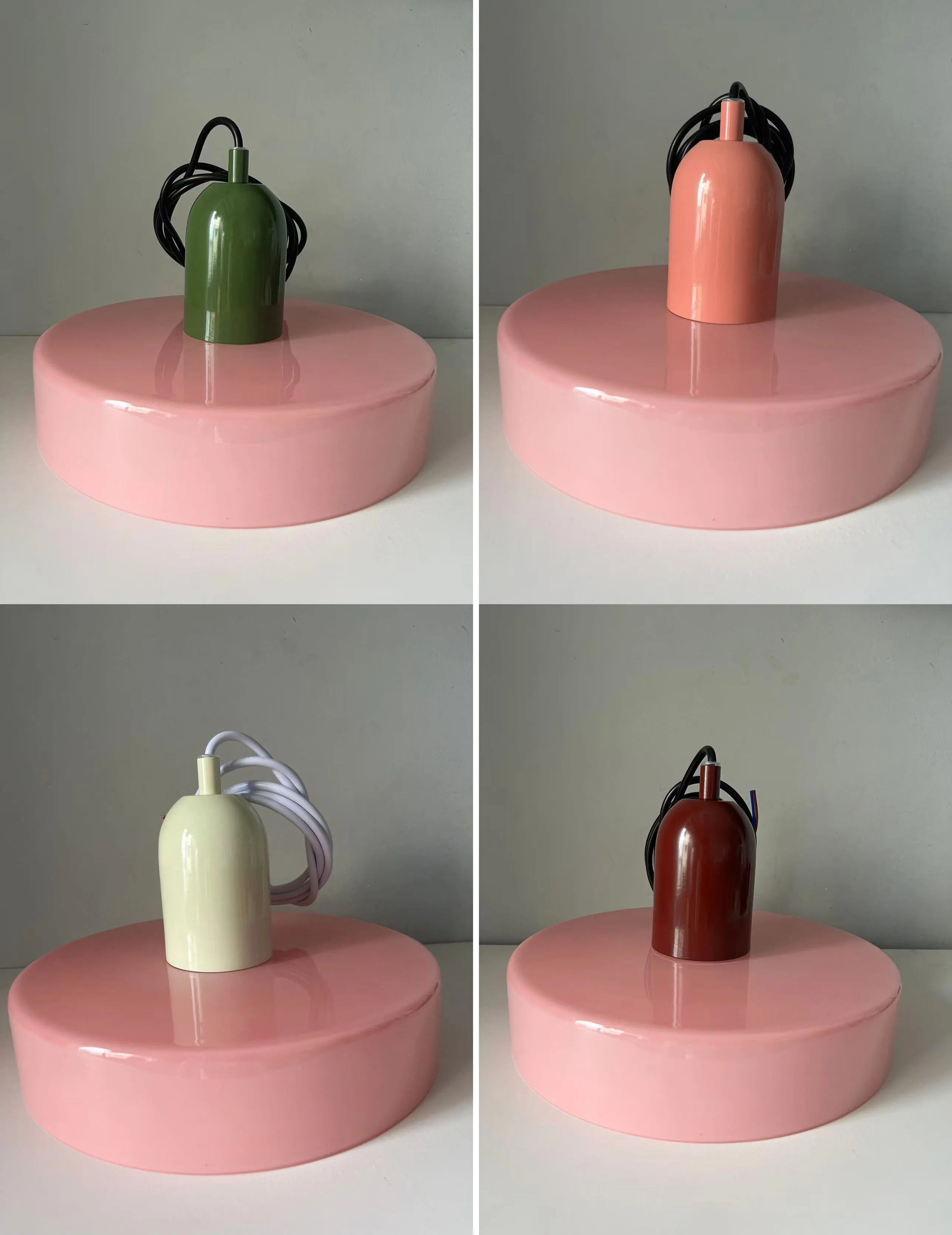 Nordic Glass Pendant Light – Pink/Orange/White Home Lighting