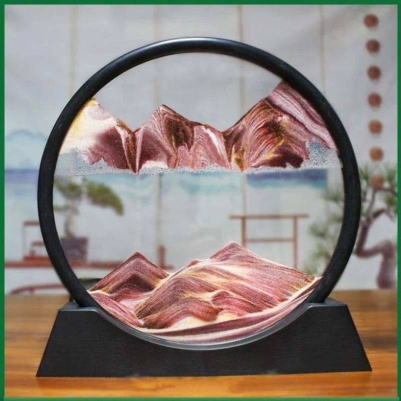 3D Moving Sand Art – Round Glass Quicksand Sandscape