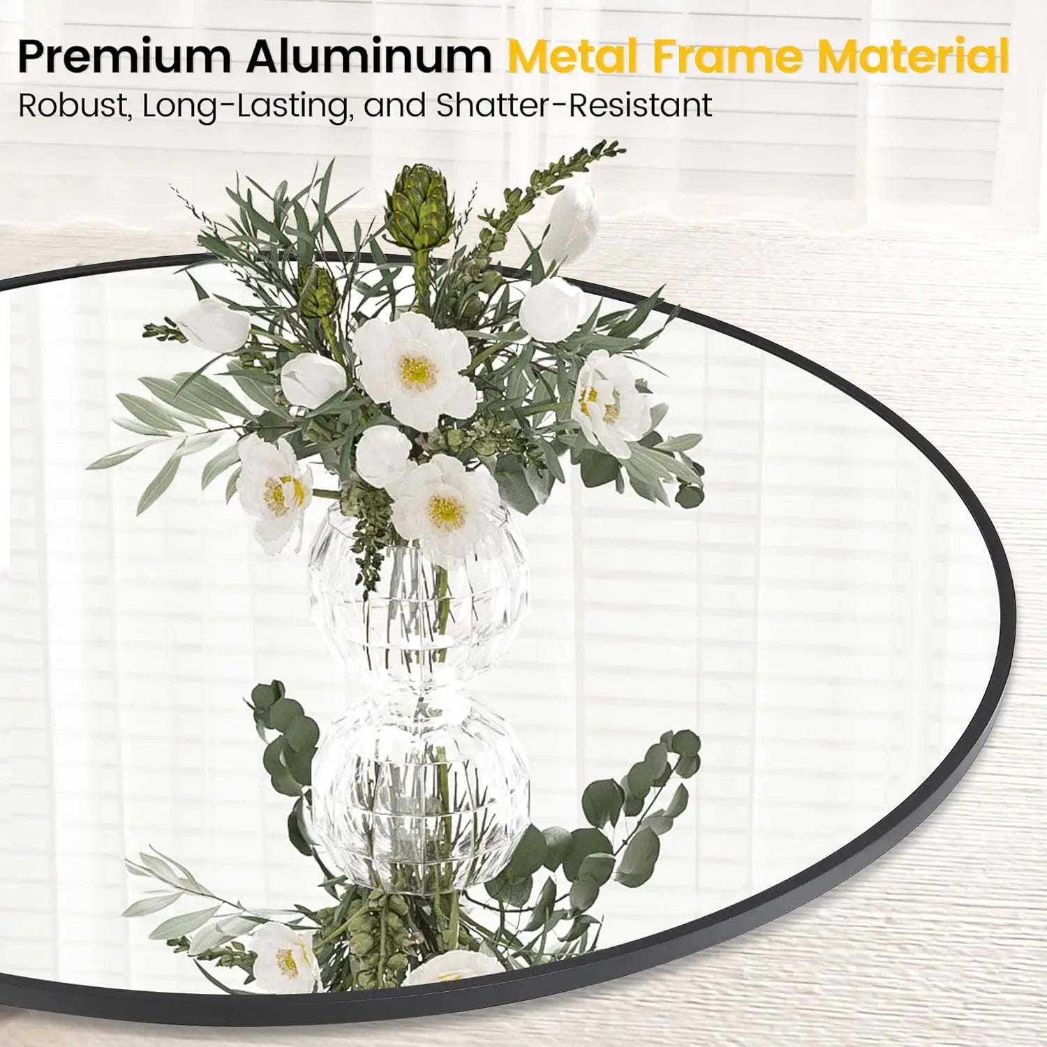 Round Metal Frame Wall Mirror – Multiple Sizes