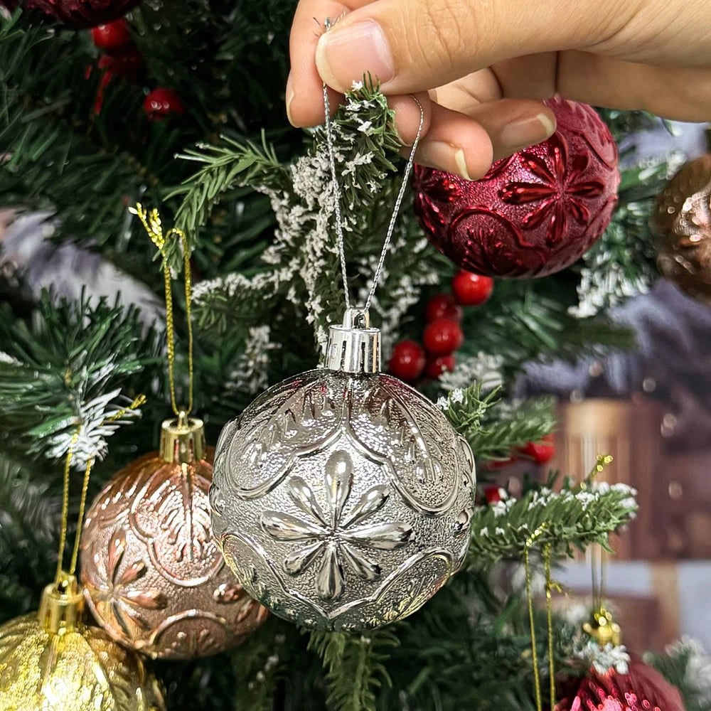 6Pcs Christmas Ball Ornaments – Xmas Tree Pendants
