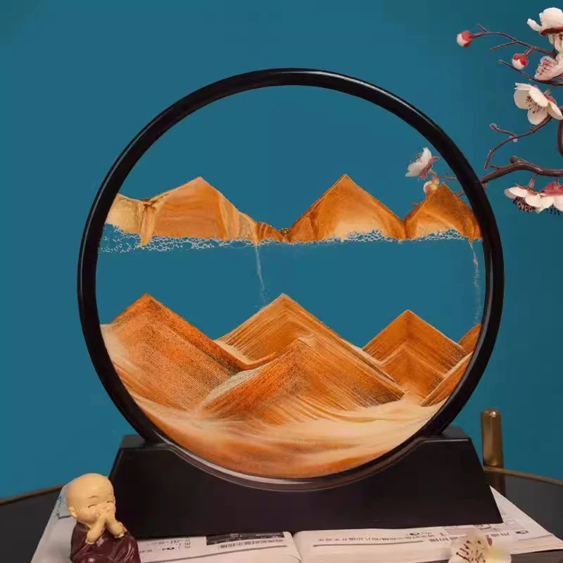 3D Moving Sand Art – Round Glass Quicksand Sandscape