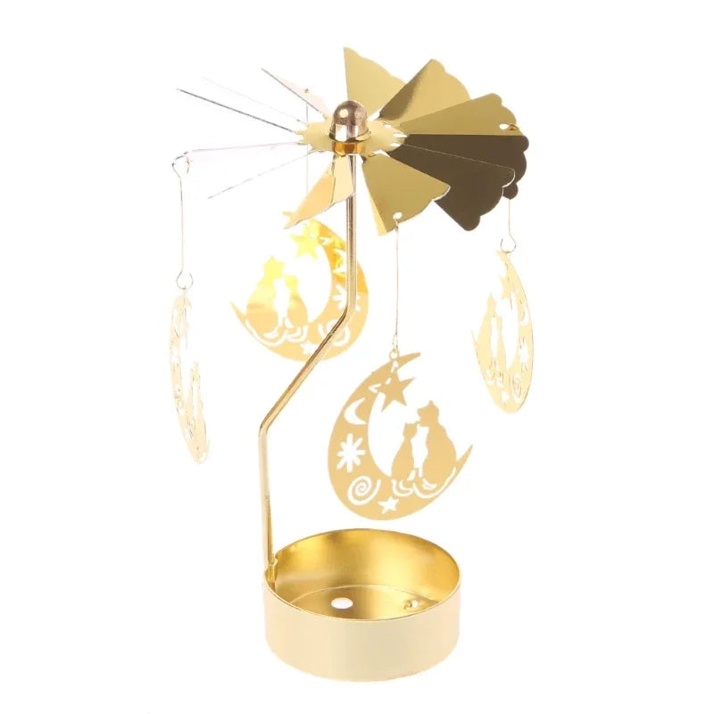 Metal Rotating Candle Holder – Christmas & Party Decor