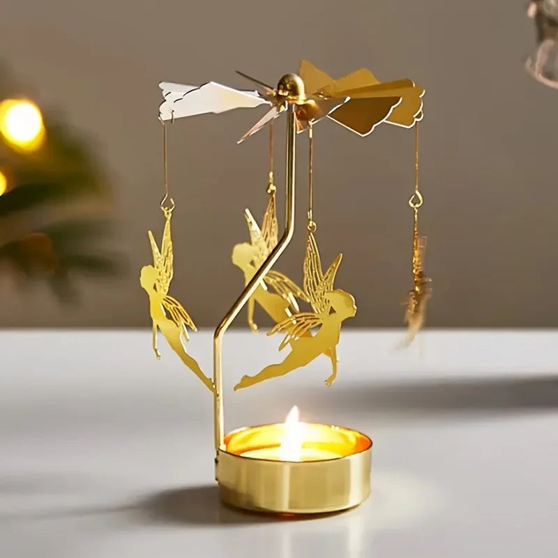 Metal Rotating Candle Holder – Christmas & Party Decor