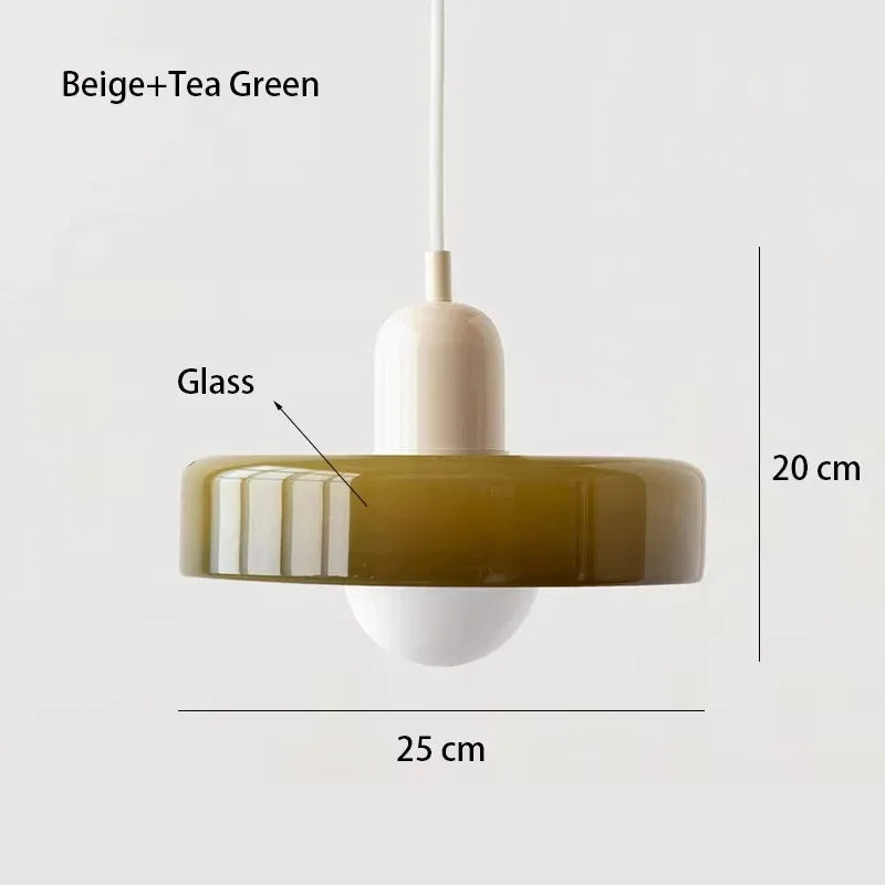 Nordic Glass Pendant Light – Pink/Orange/White Home Lighting