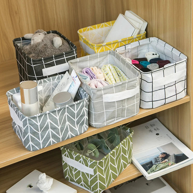 Small Foldable Canvas Storage Basket
