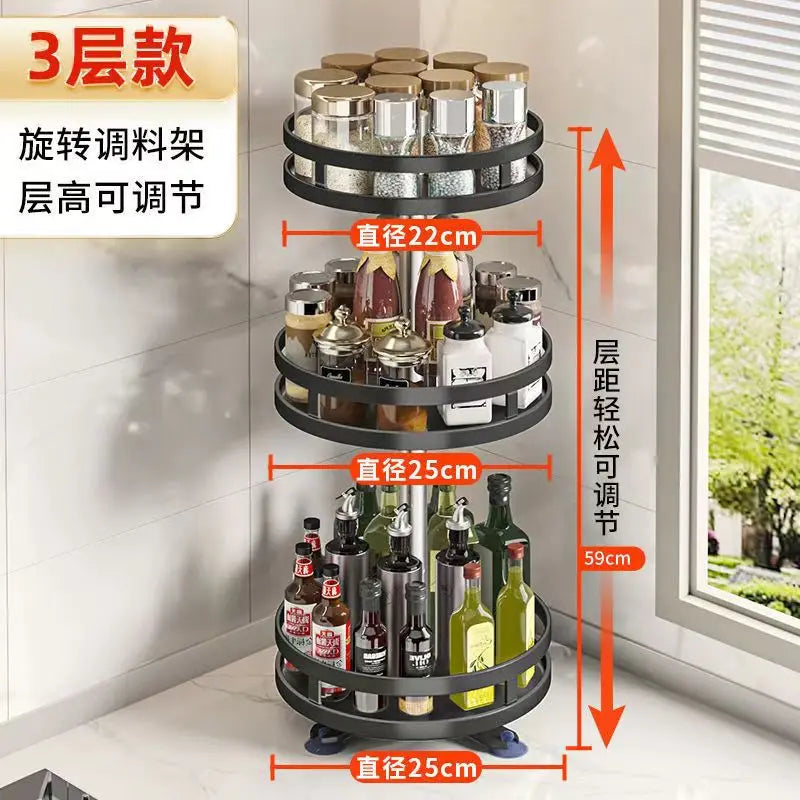 360° Rotating Spice Rack Organizer Tray
