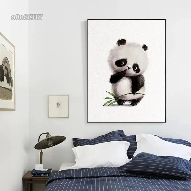 Cute Baby Animals Nursery Wall Art – Kawaii Bunny, Fox, Panda Prints