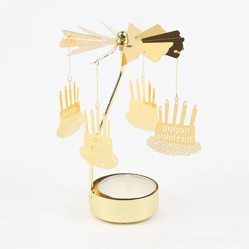 Metal Rotating Candle Holder – Christmas & Party Decor