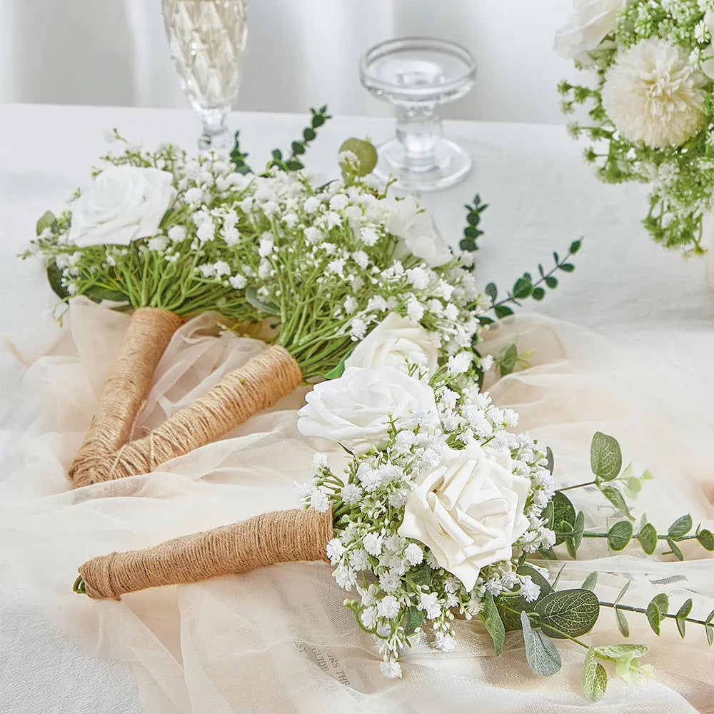 10/15pcs Artificial Baby’s Breath – Fake Gypsophila Flower Stems