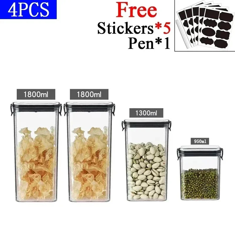 Kitchen Stackable Sealed Food Storage Containers Set (460–1800ml)