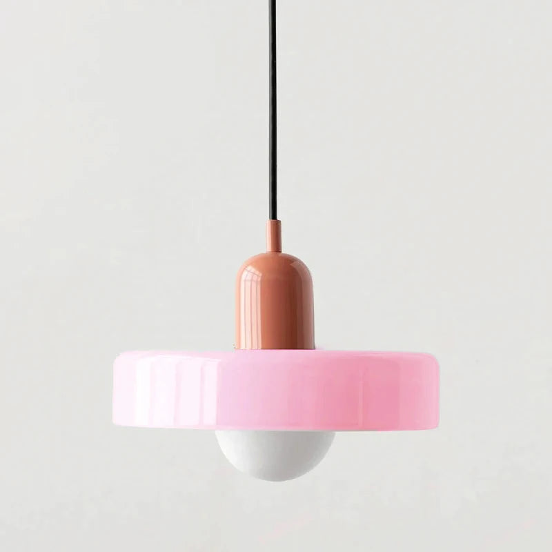 Nordic Glass Pendant Light – Pink/Orange/White Home Lighting