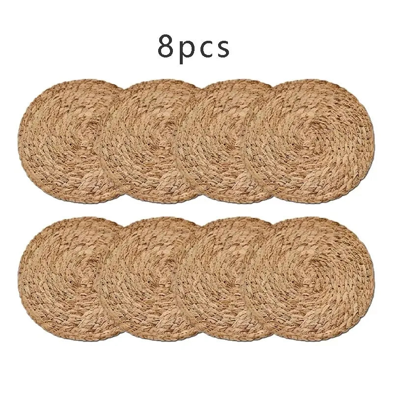 Handwoven Rattan Round Pot Mats