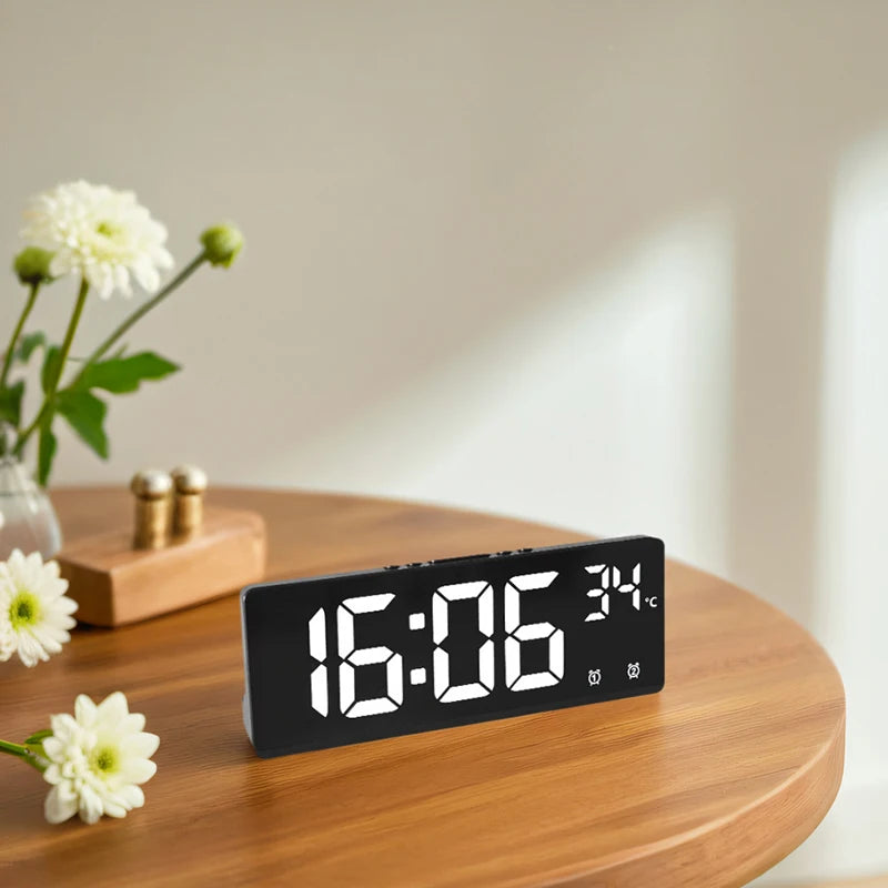 Digital Travel Alarm Clock with Temperature & Large Display