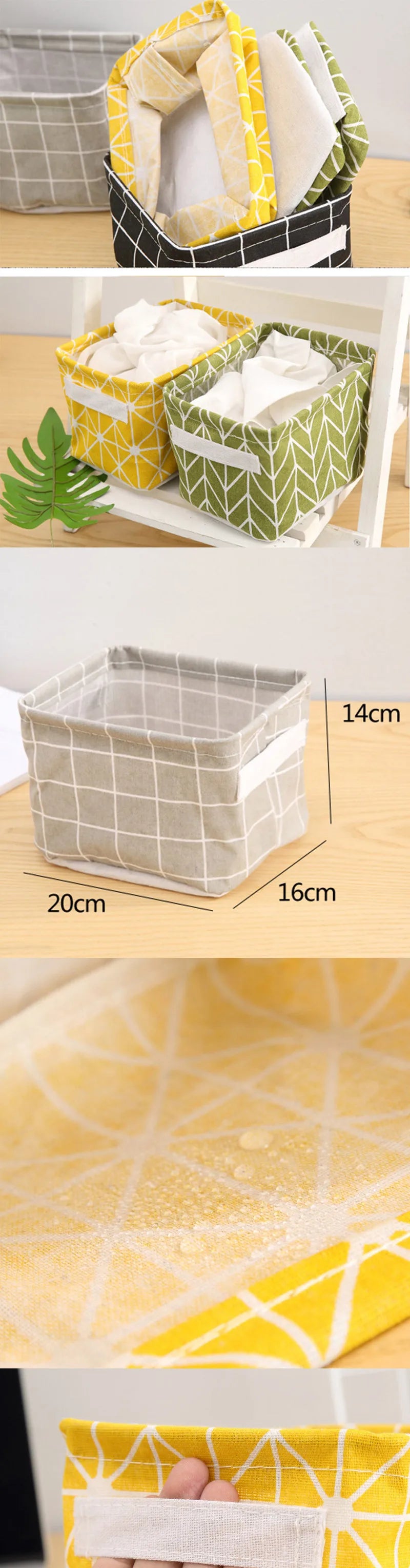 Small Foldable Canvas Storage Basket