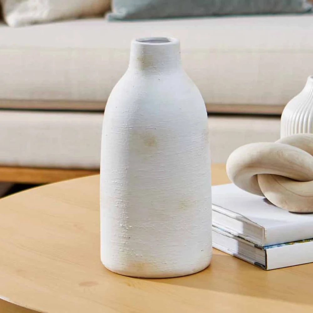 Brushed Ceramic Vase – Artisanal Home Tabletop Decor