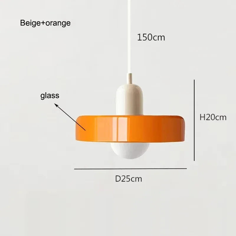 Nordic Glass Pendant Light – Pink/Orange/White Home Lighting
