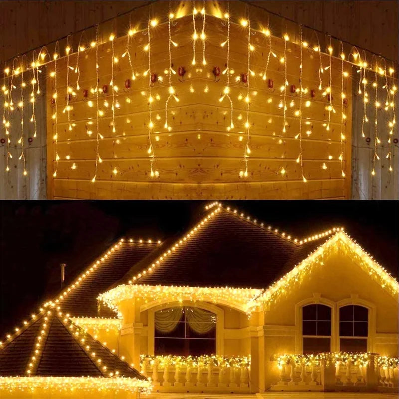 5M Outdoor LED Waterfall Curtain String Lights
