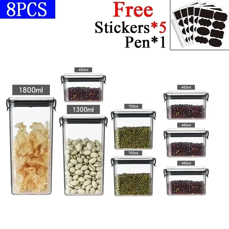Kitchen Stackable Sealed Food Storage Containers Set (460–1800ml)