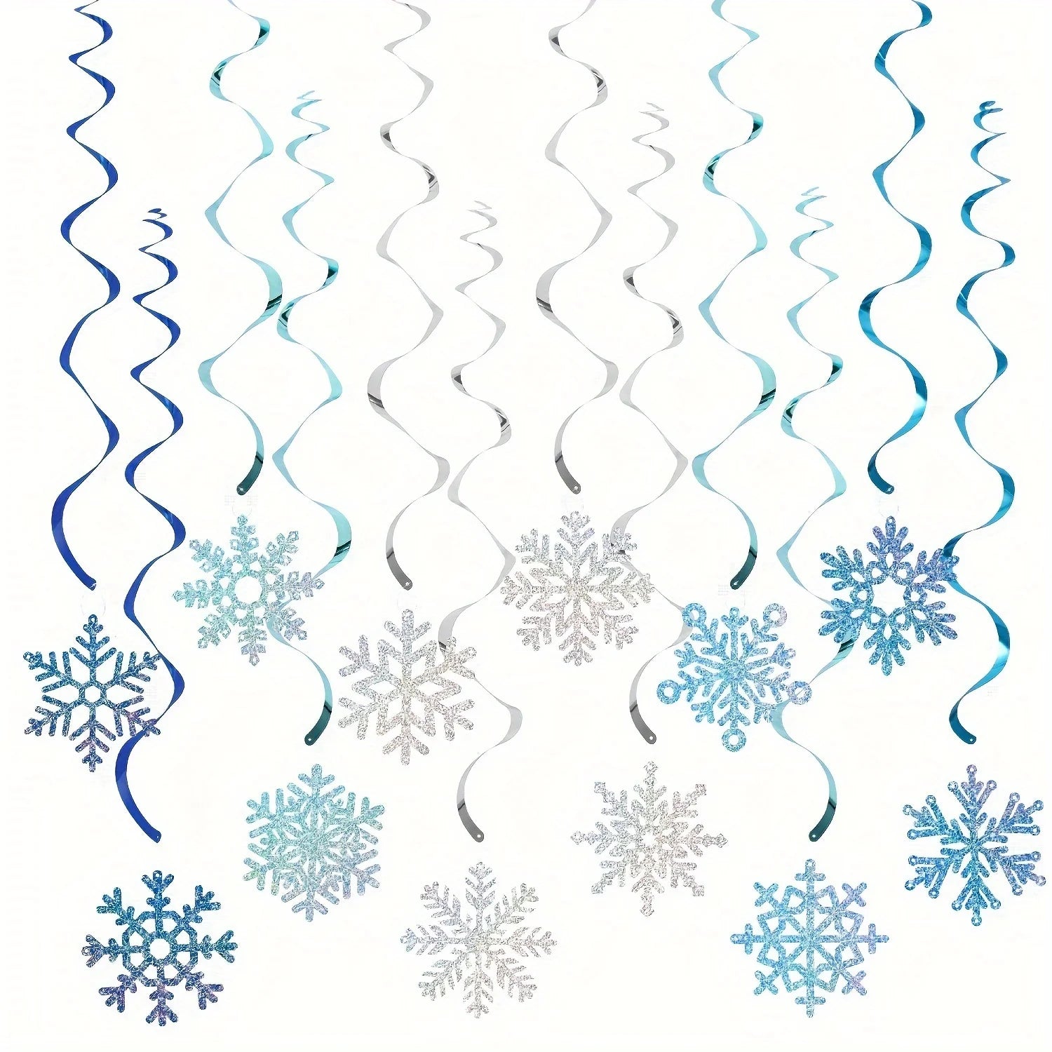 24pcs Frozen Style Snowflake Ceiling Streamers