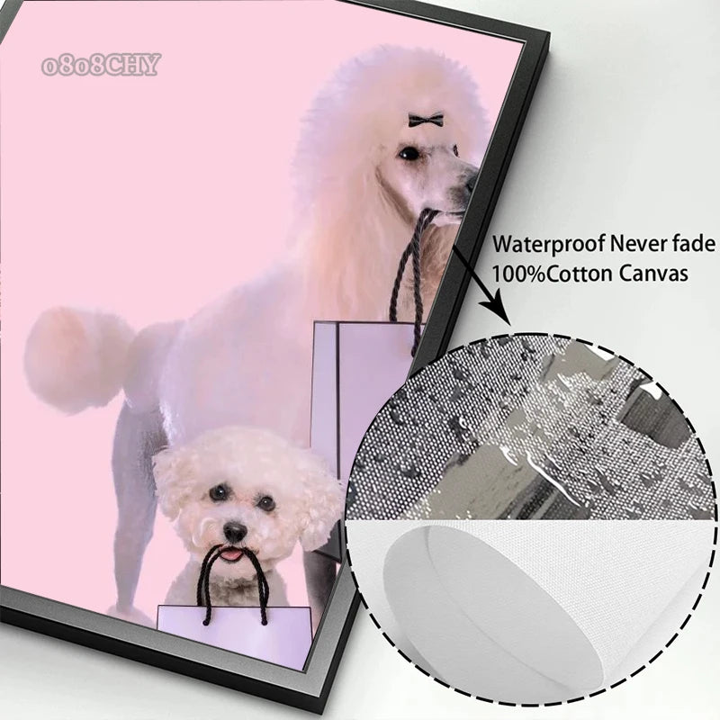 Fashion Dog & Cat Canvas Posters – Cute Animal Wall Art