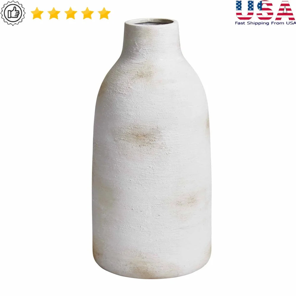 Brushed Ceramic Vase – Artisanal Home Tabletop Decor