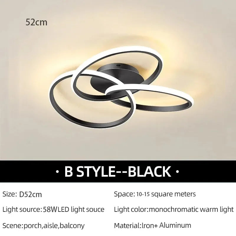 Modern LED Trefoil Ceiling Light – Dimmable Acrylic Lamp