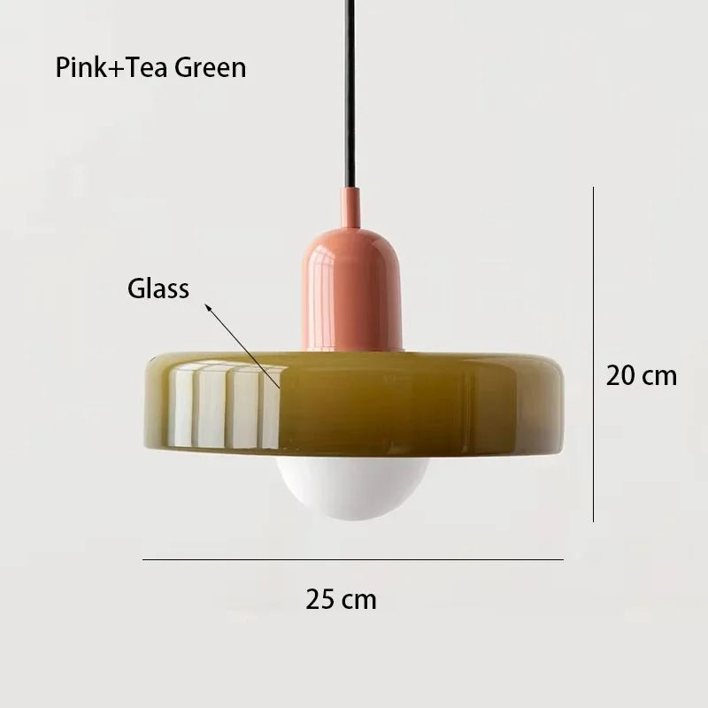 Nordic Glass Pendant Light – Pink/Orange/White Home Lighting
