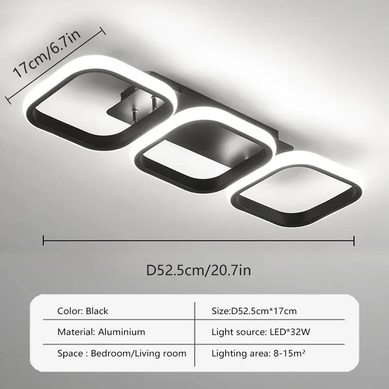 Modern LED Ceiling Light – Round/Square for Home & Hall