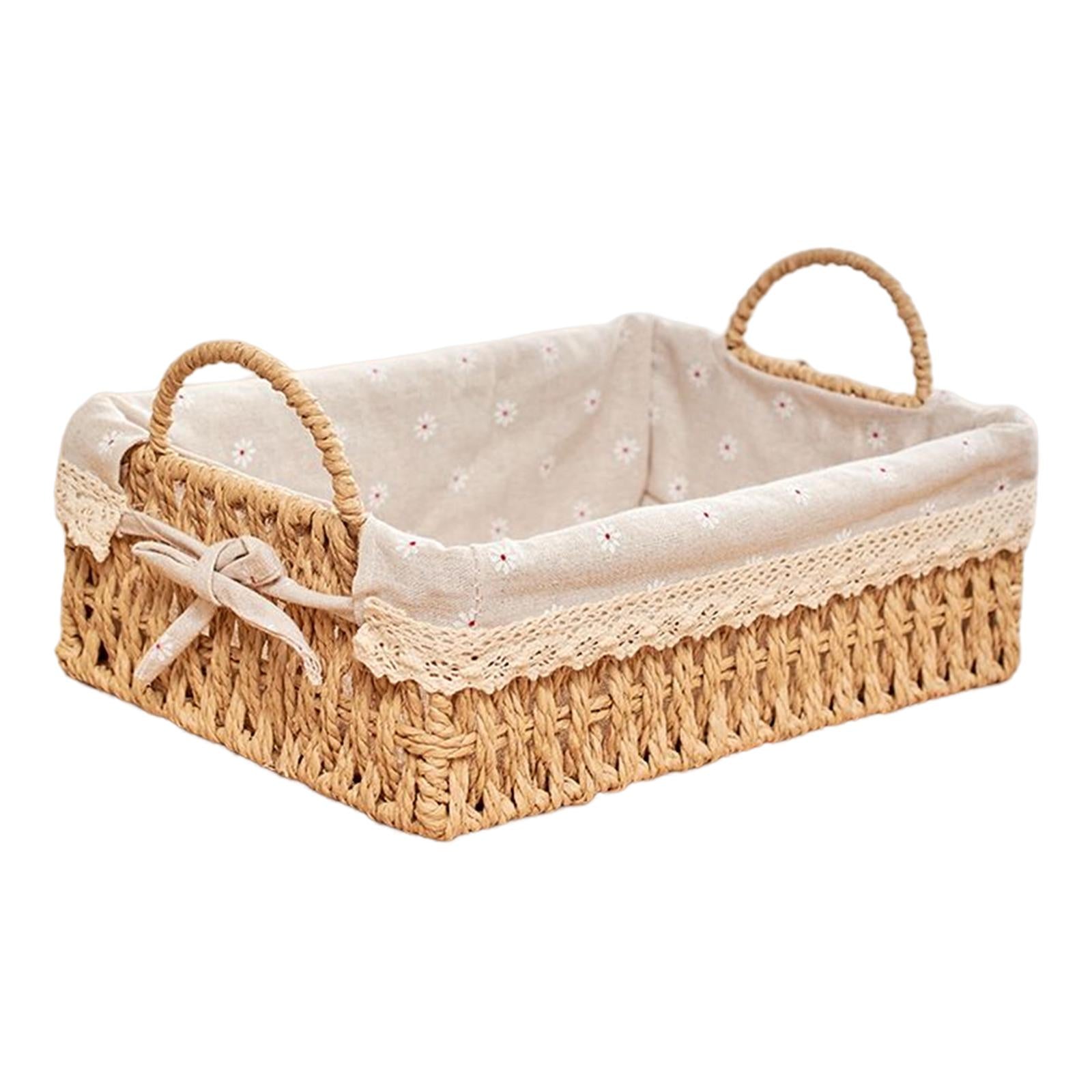 Handwoven Woven Storage Basket with Handles
