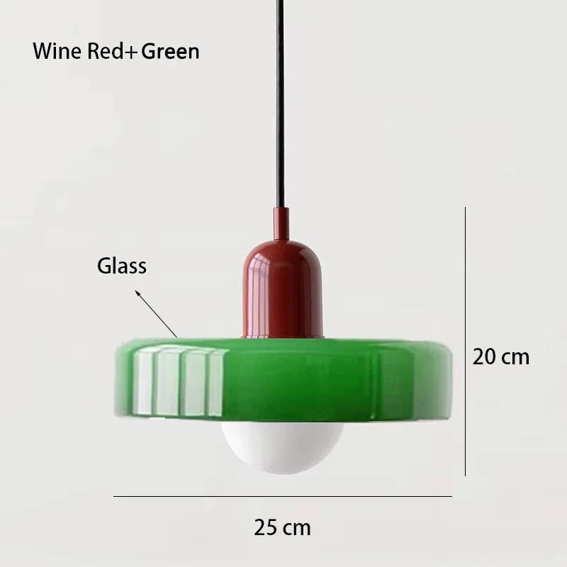 Nordic Glass Pendant Light – Pink/Orange/White Home Lighting