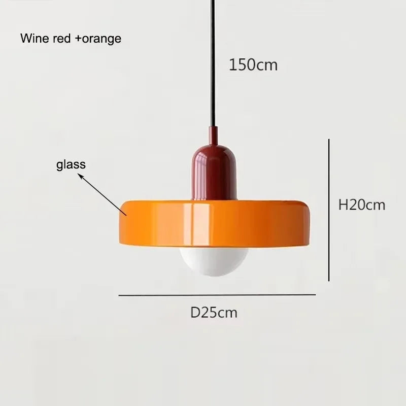 Nordic Glass Pendant Light – Pink/Orange/White Home Lighting