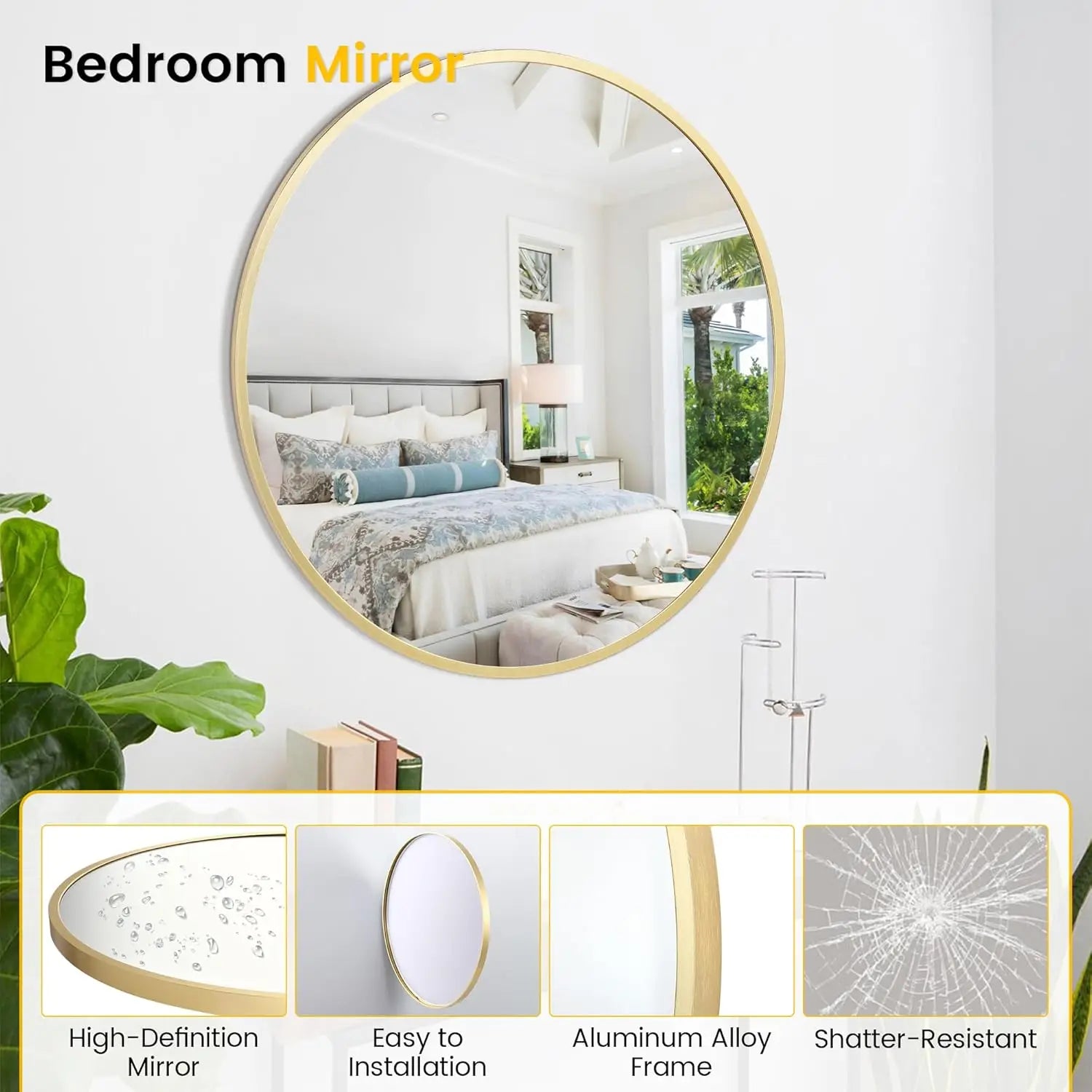 Round Metal Frame Wall Mirror – Multiple Sizes