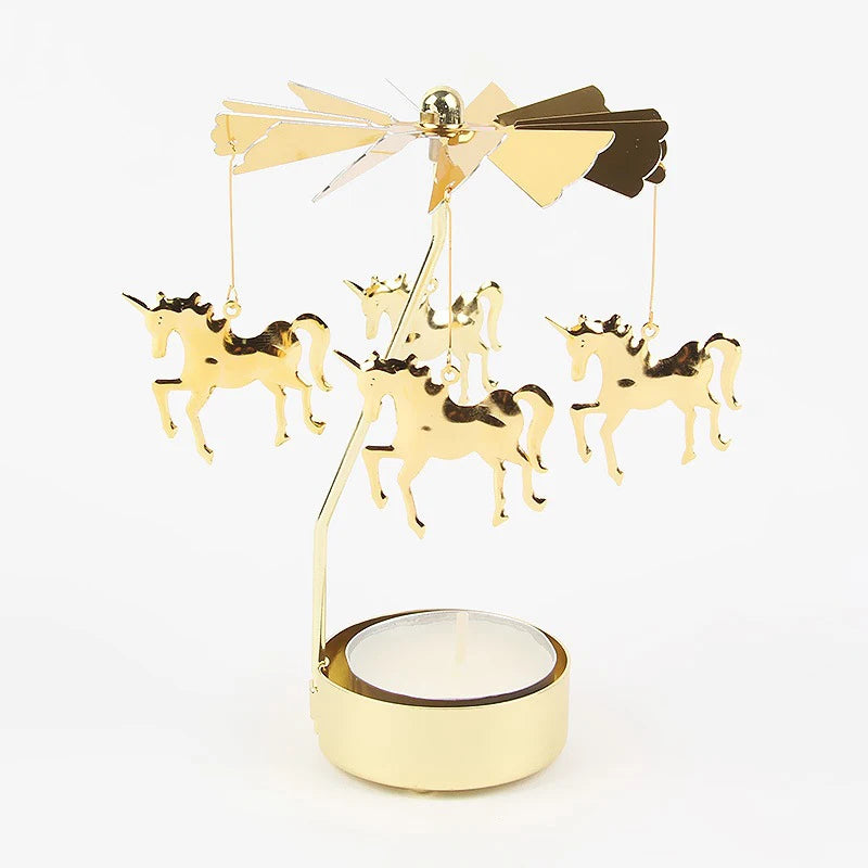 Metal Rotating Candle Holder – Christmas & Party Decor