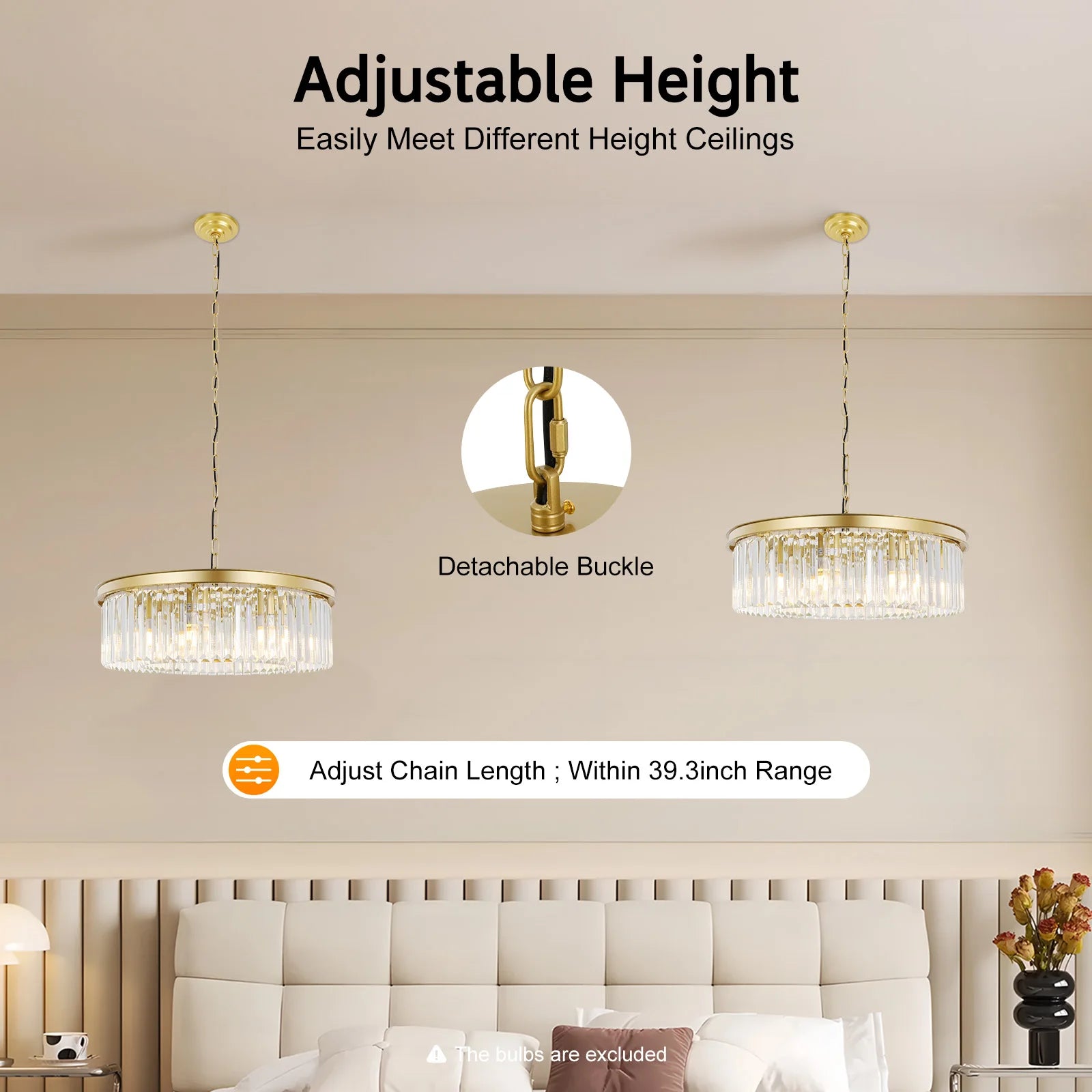 Luxury Modern K9 Crystal LED Chandelier – Circle Pendant Lamp