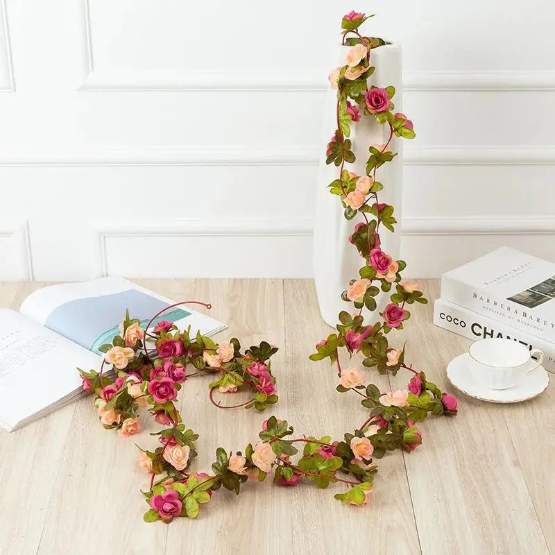 250CM Artificial Rose Vine – Decorative Fake Flower Garland
