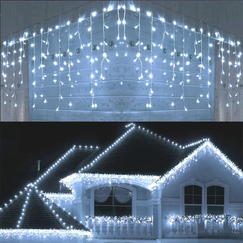 5M Outdoor LED Waterfall Curtain String Lights