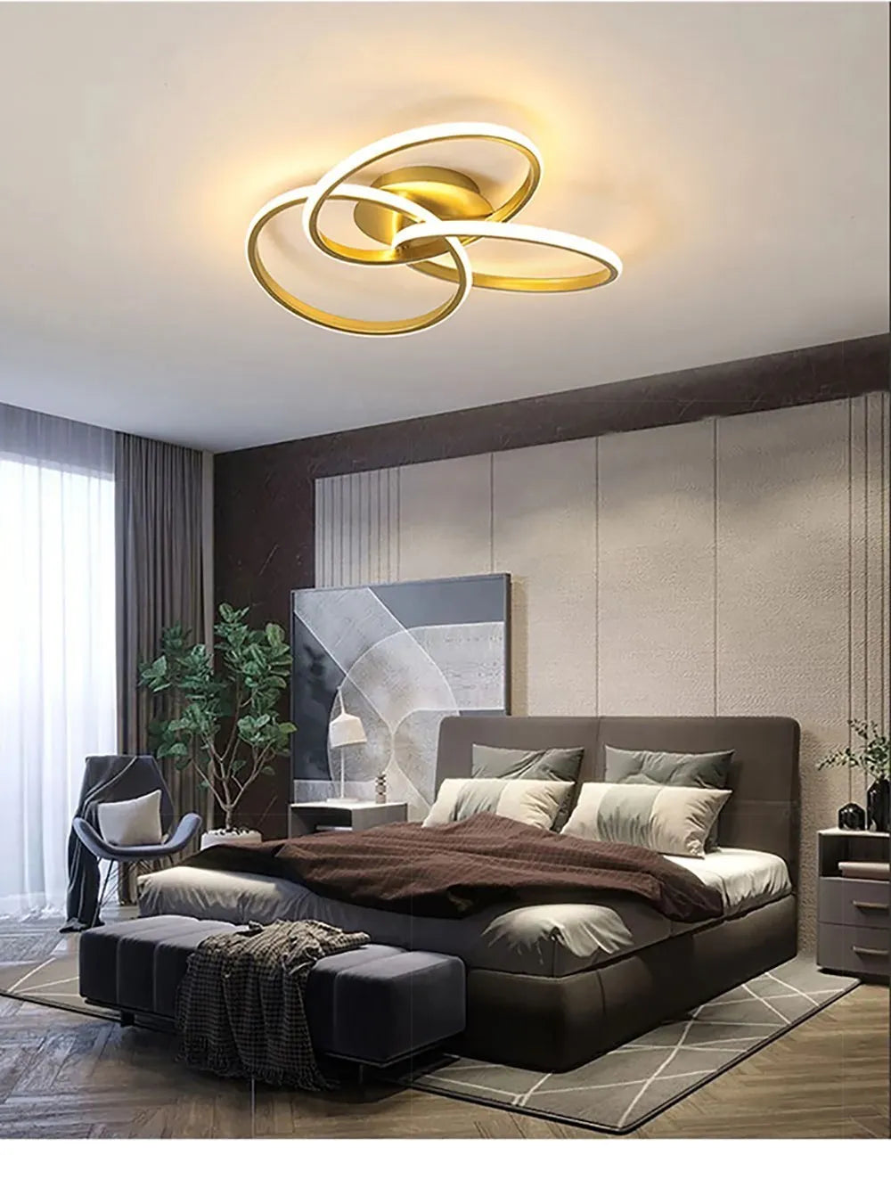 Modern LED Trefoil Ceiling Light – Dimmable Acrylic Lamp