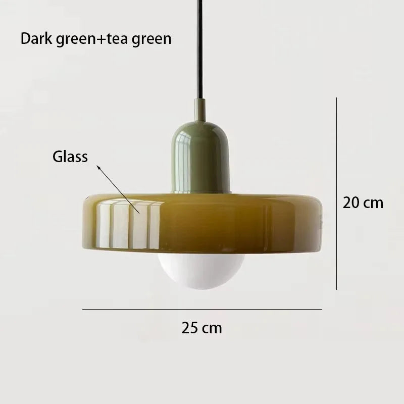Nordic Glass Pendant Light – Pink/Orange/White Home Lighting