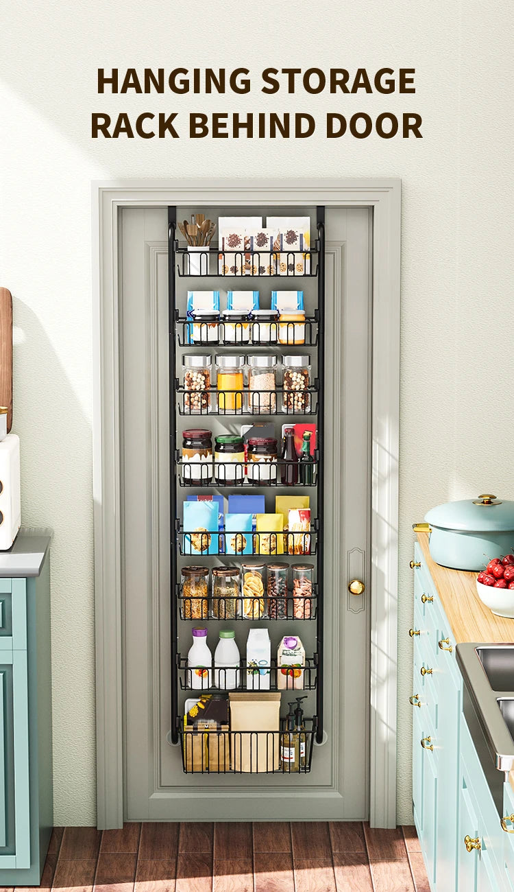Multi-Layer Hanging Door Storage Basket – Black