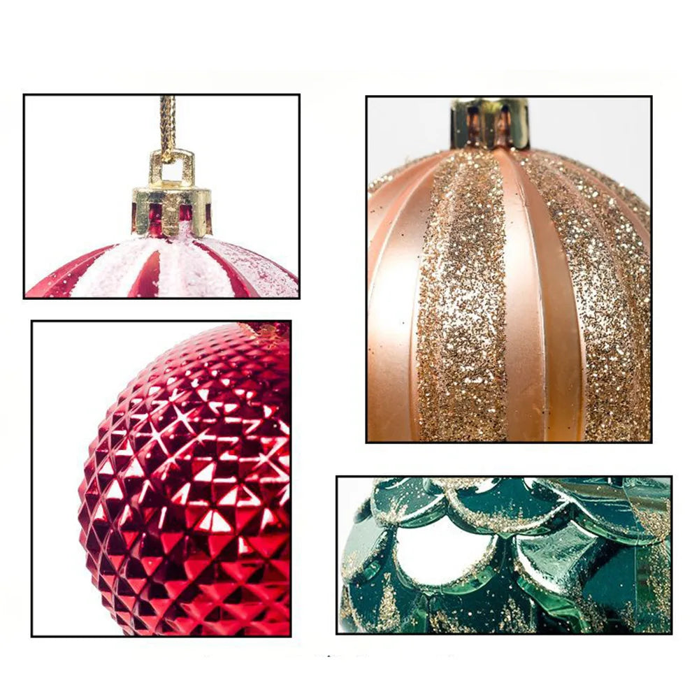 12Pcs 5.5cm Plastic Christmas Tree Ball Ornaments