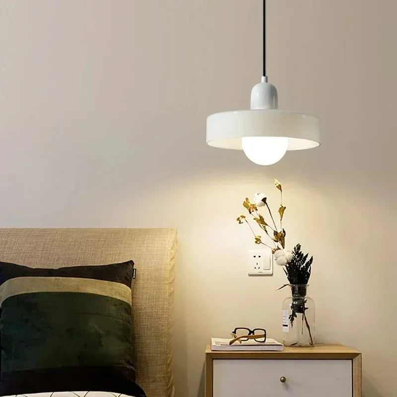 Nordic Glass Pendant Light – Pink/Orange/White Home Lighting