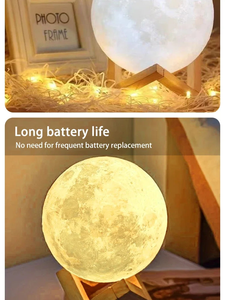 8cm DIY Galaxy Moon Lamp with Stand