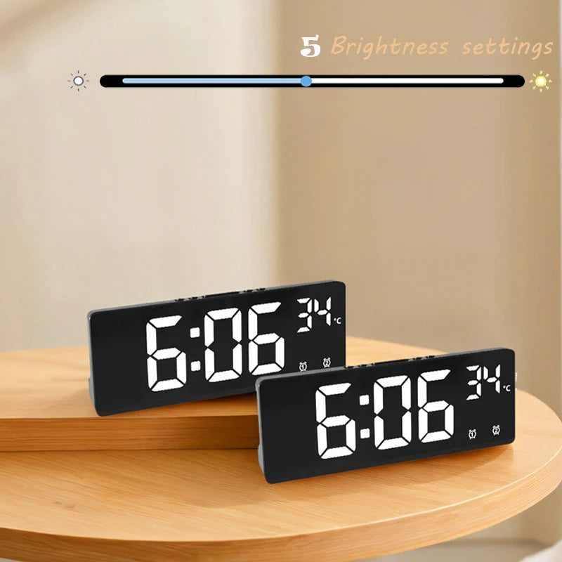Digital Travel Alarm Clock with Temperature & Large Display
