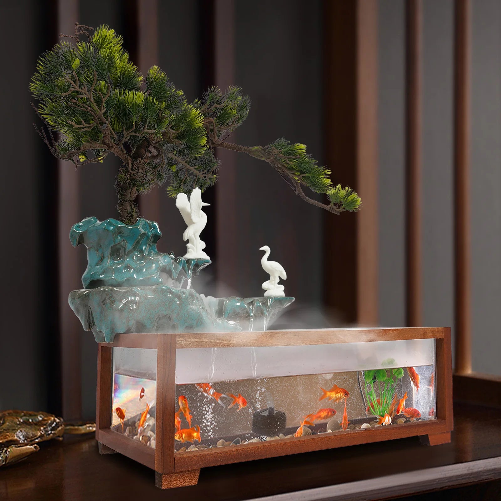 LED Fish Tank Tabletop Fountain